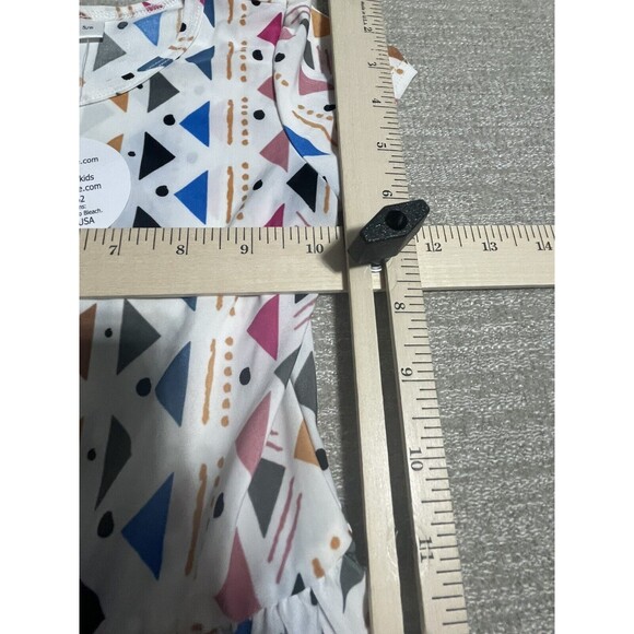 Dot Dot Smile Dress Girl’s Size 5/6 White Geometric Graphic Sleeveless Long - Picture 8 of 11